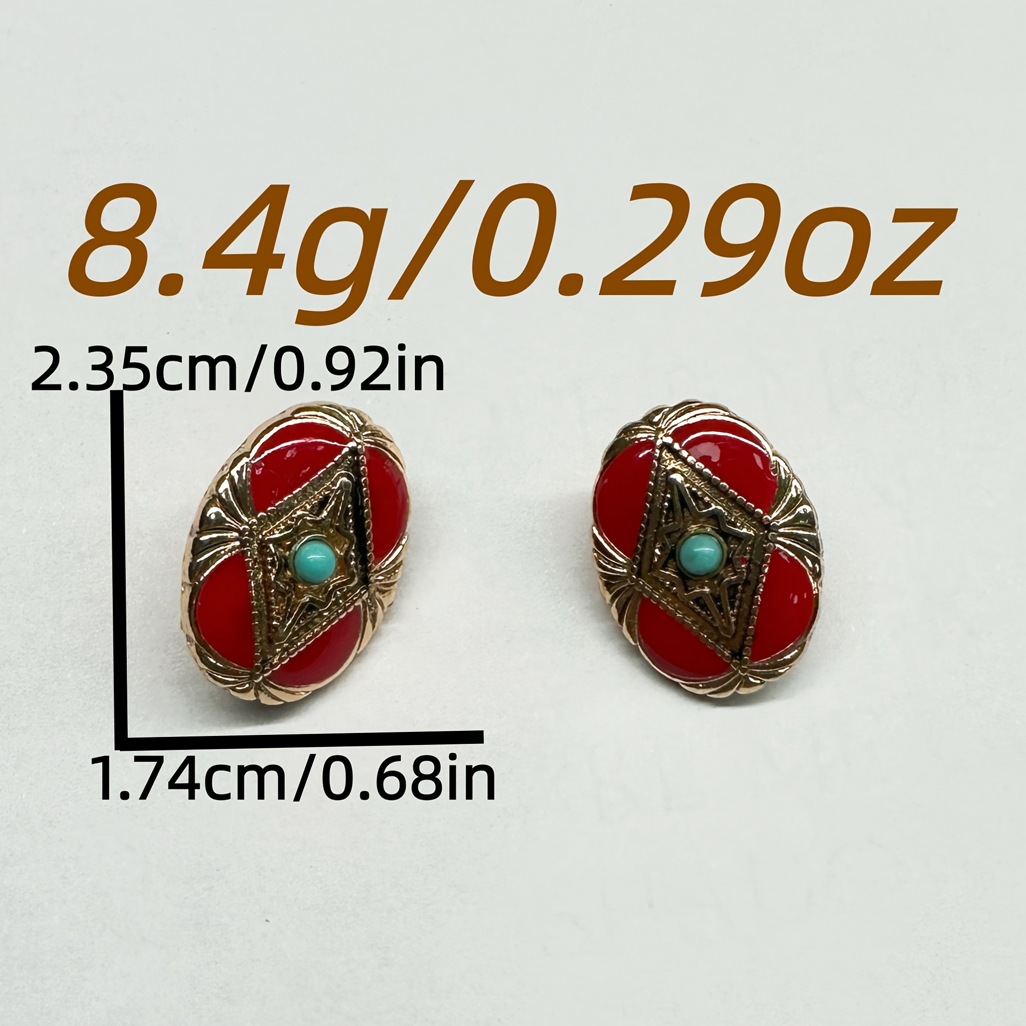 Women's Retro Court-Style Oval Earrings with Medieval Charm